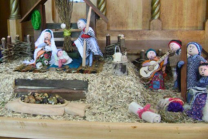 Handcrafted nativity scene, church of Castro, Chiloé