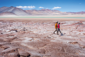 Couple walking at Piedras rojas